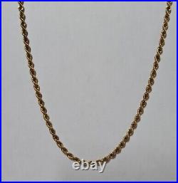 9ct Yellow Gold Solid Rope Chain, 20 Inches