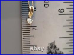 9ct Yellow Gold Solitaire Diamond thin Necklace chain