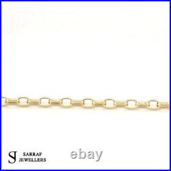 9ct Yellow Gold Womens&Men Belcher Chain Necklace 375 Hallmarked New 20 2MM