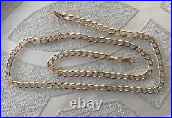 9ct Yellow Solid Gold Curb Chain 4.2mm 20 9.5 grams hallmarked