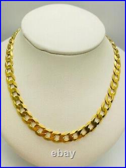 9ct Yellow Solid Gold Curb Chain 7.5mm 20