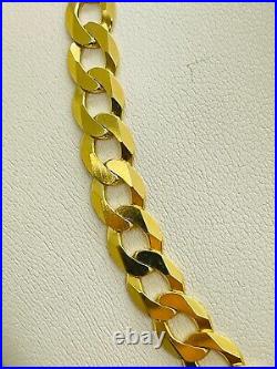 9ct Yellow Solid Gold Curb Chain 7.5mm 20