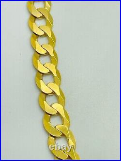 9ct Yellow Solid Gold Curb Chain 7.5mm 20