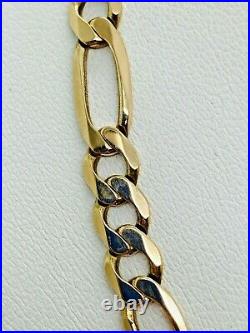 9ct Yellow Solid Gold Figaro Chain 21