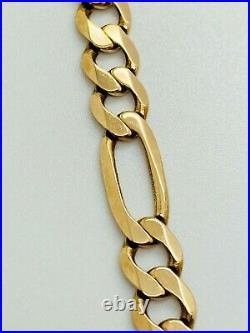 9ct Yellow Solid Gold Figaro Chain 21