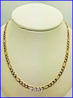 9ct Yellow Solid Gold Figaro Chain 22