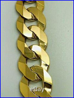 9ct Yellow Solid Gold Heavy Curb Chain 12.8mm 22 CHEAPEST ON EBAY
