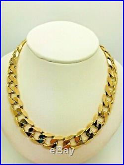 9ct Yellow Solid Gold Heavy Curb Chain 24
