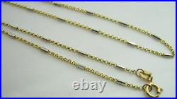 9ct Yellow & White Gold Bar & Ring Chain Necklace 45.5cm in Length