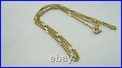 9ct Yellow & White Gold Bar & Ring Chain Necklace 45.5cm in Length