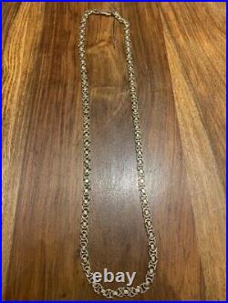 9ct Yellow gold Byzantine /Etruscan link chain Necklace 44.1g Hallmarked 26