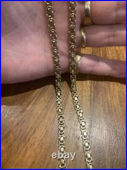 9ct Yellow gold Byzantine /Etruscan link chain Necklace 44.1g Hallmarked 26