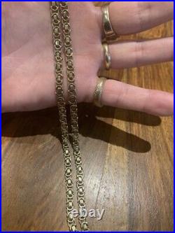 9ct Yellow gold Byzantine /Etruscan link chain Necklace 44.1g Hallmarked 26