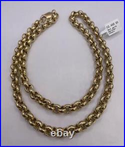 9ct Yellow gold belcher chain 80.1g