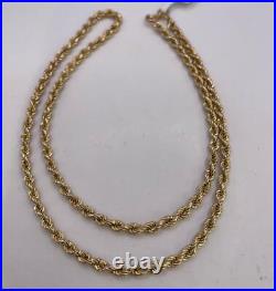 9ct Yellow gold rope chain 4.7g