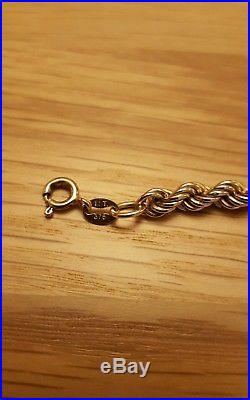 9ct gold 4mm rope chain 20.5 inches