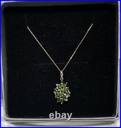 9ct gold Chrome Diopside and Diamond Accent Pendant and Chain