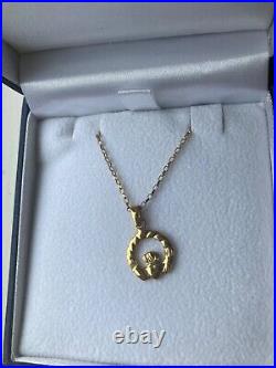9ct gold Claddagh necklace