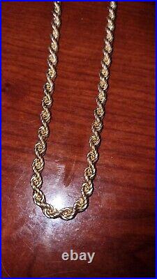 9ct gold Rope twist Necklace 19 long 5mm width 8.7 g Superb