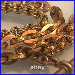 9ct gold albert watch chain 9ct gold compass fob c1800s 16.5 19g boxed