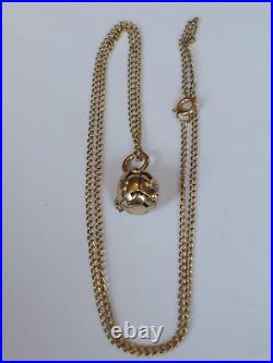 9ct gold and silver masonic orb + 9ct gold 18 curb chain hallmarked