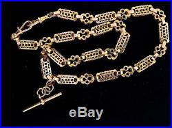 9ct gold antique style very fancy heavy 49g 18 t bar chain