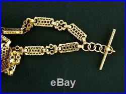 9ct gold antique style very fancy heavy 49g 18 t bar chain
