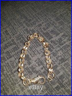 9ct gold belcher bracelet Unique cut links 9.5 long 38g