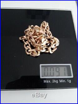 9ct gold chain 24 inch solid curb 91 gram. 3.2 ounce