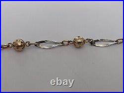 9ct gold chain beaded link length 18 Hallmarked 6.29 grams