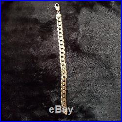 9ct gold curb bracelet 22 gram 8 Inch 7mm width