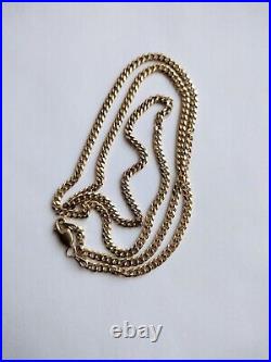 9ct gold curb chain 21.5 inches 10 grams