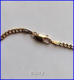 9ct gold curb chain 21.5 inches 10 grams