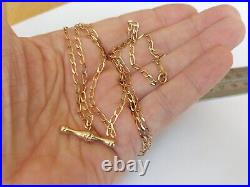 9ct gold curb chain with T-bar length 24 Hallmarked weight 5.73 grams