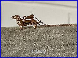 9ct gold dog necklace (DACHSHUND)