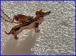 9ct gold dog necklace (DACHSHUND)