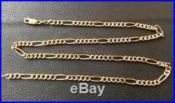 9ct gold figaro chain necklace. 375