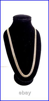 9ct gold fine fancy link Necklace 17 8.8grams