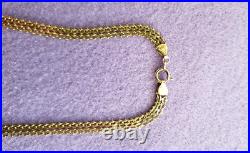 9ct gold fine fancy link Necklace 17 8.8grams