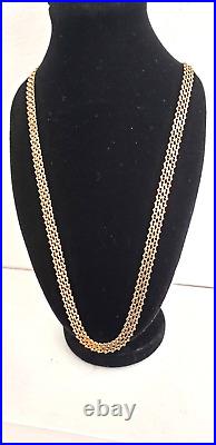 9ct gold fine fancy link Necklace 17 8.8grams