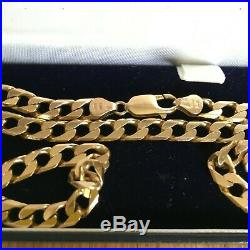 9ct gold flat curb neck chain