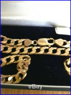 9ct gold flat curb neck chain