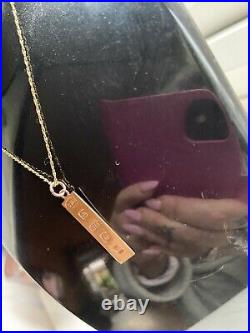 9ct gold ignot Pendant Birmingham 1980 with 14k gold Italy twist chain 16 2.51g