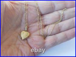 9ct gold photo locket and 18 rope chain hallmarked. 375