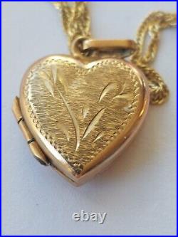 9ct gold photo locket and 18 rope chain hallmarked. 375