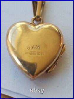 9ct gold photo locket and 18 rope chain hallmarked. 375