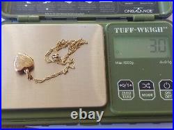 9ct gold photo locket and 18 rope chain hallmarked. 375