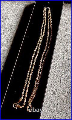 9ct gold rope chain 2mm 22 inch