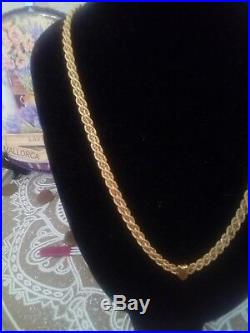 9ct gold rope chain necklace, double strand
