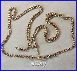 9ct gold second hand antique heavy long solid double albert chain